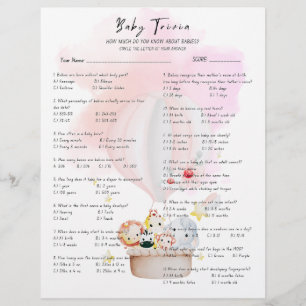 Baby Trivia Baby Showspiel