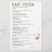 Baby Trivia Baby Showspiel (Vorderseite)