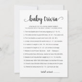Baby Trivia Spiel mit Answers Baby Duschkarte Einladung (Vorderseite)