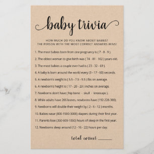 Baby Trivia Spiel mit dem Answers Baby Dusche Part