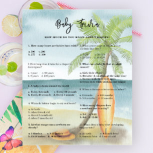 Baby Trivia - Surfer Strand Baby Shower Spiel