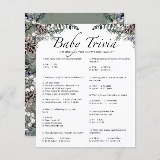 Baby Trivia Winter Baby Showspiel (Vorne/Hinten)