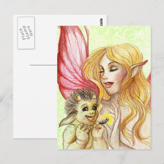 Baby Troll Postkarte (Vorne/Hinten)