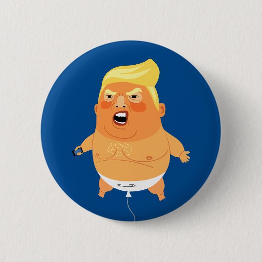 Baby-Trumpf-Ballon lustig Button (Vorderseite)