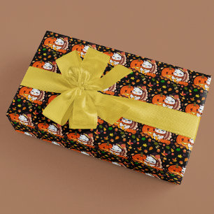 Baby Truthahn und Kürbis feiern Thanksgiving Geschenkpapier