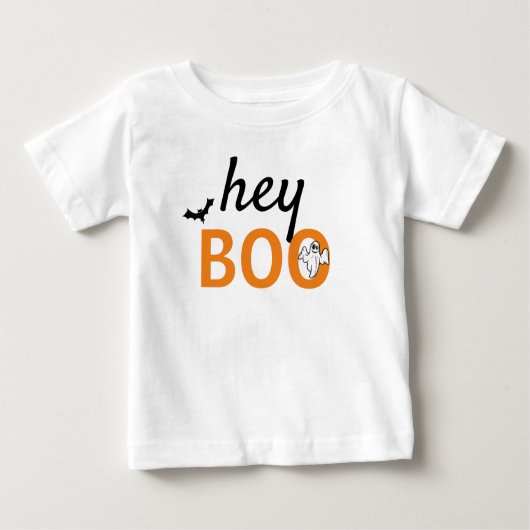 Baby TShirt - hey BOO Geist / Fledermäuse (Vorderseite)