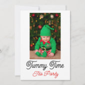 Baby Tummy Time, Christmas Tee personalisieren Tex Einladung (Vorderseite)