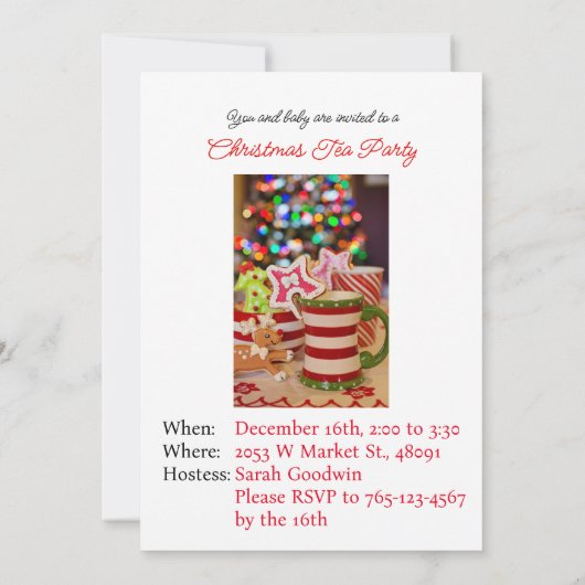 Baby Tummy Time, Christmas Tee personalisieren Tex Einladung (Rückseite)