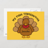 Baby Turkey 1. Erntedank Feiertagspostkarte (Vorne/Hinten)