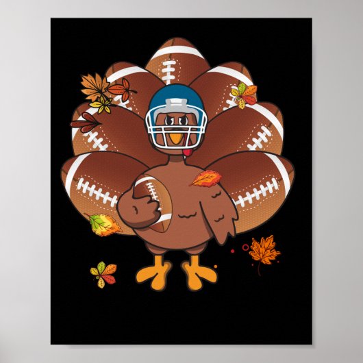 Baby Turkey und Football Balls Sport Erntedank Poster (Vorne)