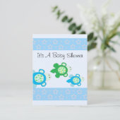 Baby Turtle Baby Dusche Einladung (Stehend Vorderseite)
