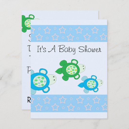 Baby Turtle Baby Dusche Einladung (Vorne/Hinten)