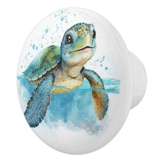 Baby Turtle Beach Nautical Drawer Knobs Keramikknauf (Rechts)