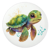 Baby Turtle Beach Nautical Drawer Knobs Keramikknauf (Vorderseite)