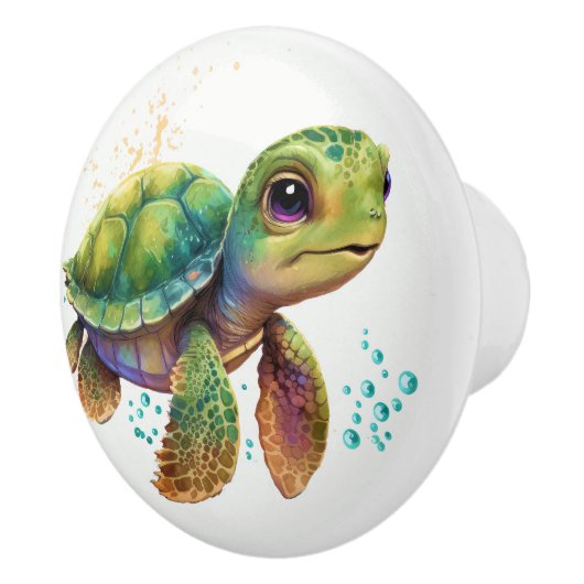 Baby Turtle Beach Nautical Drawer Knobs Keramikknauf (Rechts)