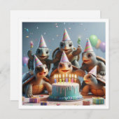 Baby Turtle Birthday, Baby Turtle Einladung (Vorne/Hinten)