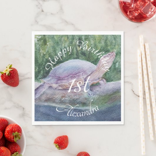 Baby Turtle Happy Brthday Serviette (Beispiel)