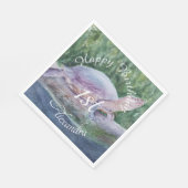 Baby Turtle Happy Brthday Serviette (Ecke)