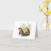 Baby Turtle mit Daisies Blank Greeting Karte (Gelbe Blume)