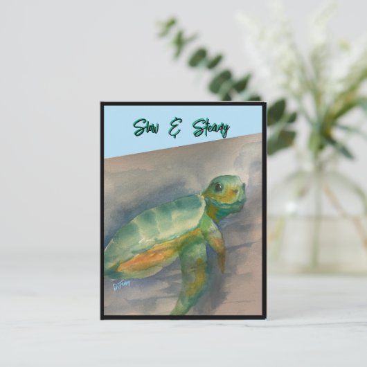 Baby Turtle Post Card Postkarte (Stehend Vorderseite)