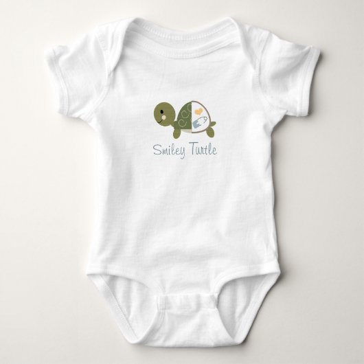 Baby Turtle Säugling Bodysuit Blue Diaper Button Strampler (Vorderseite)