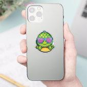 Baby Turtle Sticker with Glasses - Kawaii Waterpro (Telefon)