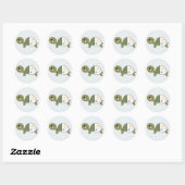 Baby Turtle Stickers Labels Blue Diaper Button (Blatt)