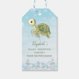 Baby Turtle Under Sea Shower Gefallen Geschenkmark Geschenkanhänger