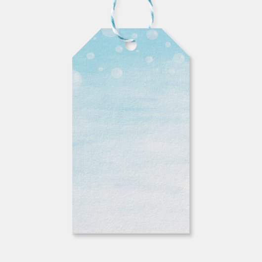 Baby Turtle Under Sea Shower Gefallen Geschenkmark Geschenkanhänger (Rückseite)