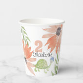 Baby Turtle Watercolor Handgemalt Pappbecher (Rückseite)