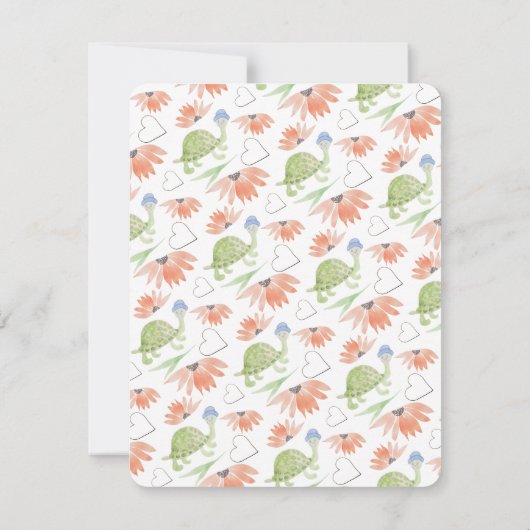 Baby Turtle Watercolor Handgemalt Save The Date (Rückseite)