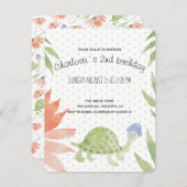 Baby Turtle Watercolor Handgemalt Save The Date (Vorne/Hinten)