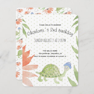 Baby Turtle Watercolor Handgemalt Save The Date