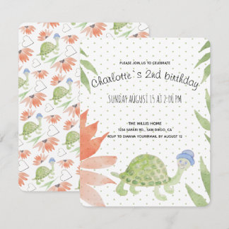 Baby Turtle Watercolor Handgemalt Save The Date