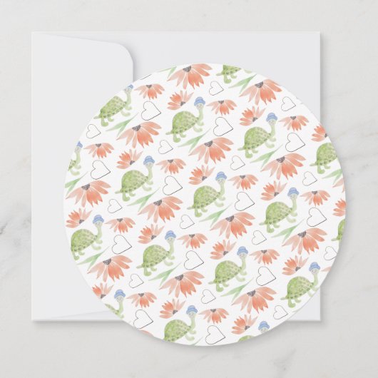 Baby Turtle Watercolor Handgemalt Save The Date (Rückseite)