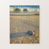 Baby Turtle zu Fuß zum Ozean in Los Cabos Puzzle (Vertikal)