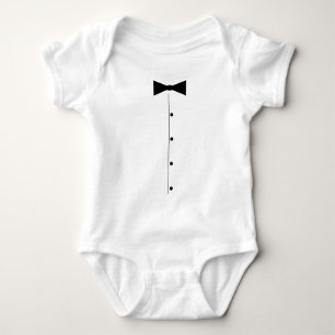 Baby-Tuxedo-Kostüm-Bodysuit mit schwarzer Fliege Baby Strampler