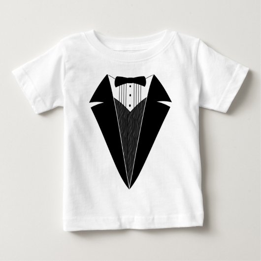 Baby Tuxedo, Schwarz + Weiß Baby T-shirt (Vorderseite)