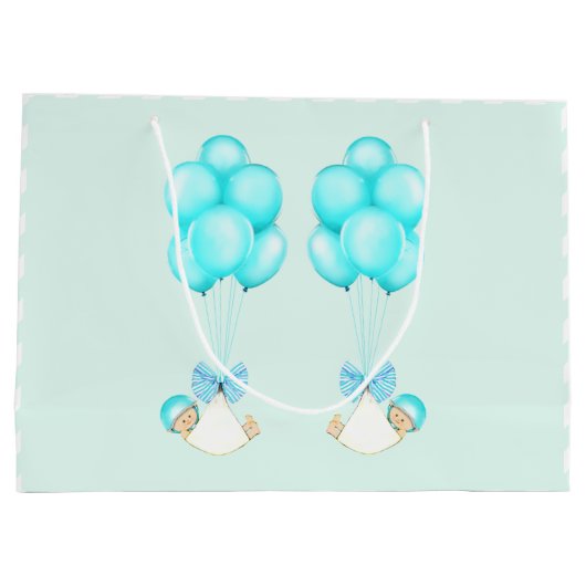 Baby Twin Boys Große Geschenktüte (Rückseite)