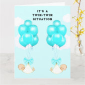 Baby Twin Boys Karte (Gelbe Blume)