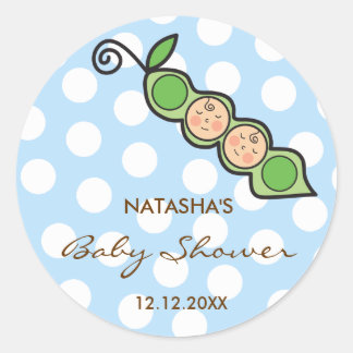 Baby Twin Boys Pee in einem Pod Baby Duschlabel / Runder Aufkleber