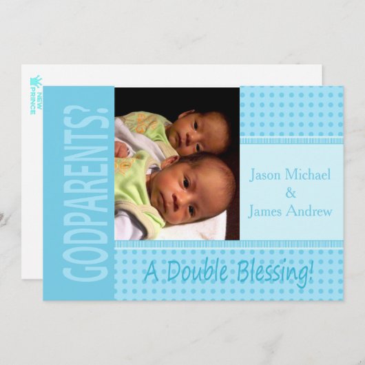 Baby Twin Boys sind unsere Eltern Einladung (Vorne/Hinten)