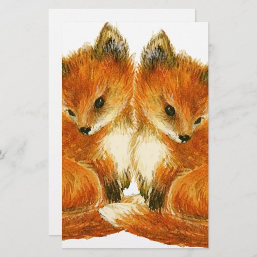 Baby Twin Foxes Briefpapier (Vorne/Hinten)