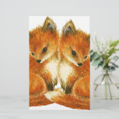 Baby Twin Foxes Briefpapier (Stehend Vorderseite)