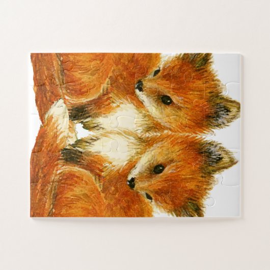 Baby Twin Foxes Puzzle (Horizontal)