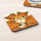 Baby Twin Foxes Untersetzer (Linke Seite)