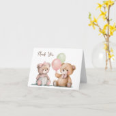 Baby Twin Teddy Bears Vielen Dank Karte (Gelbe Blume)