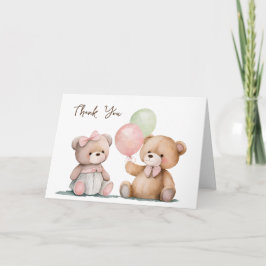 Baby Twin Teddy Bears Vielen Dank Karte