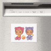 Baby Twins Bear Cat Jumpsuit 2 Magnet (In Situ (Geschirrspüler))