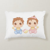 Baby Twins Boy and Girl Dekokissen (Vorderseite)